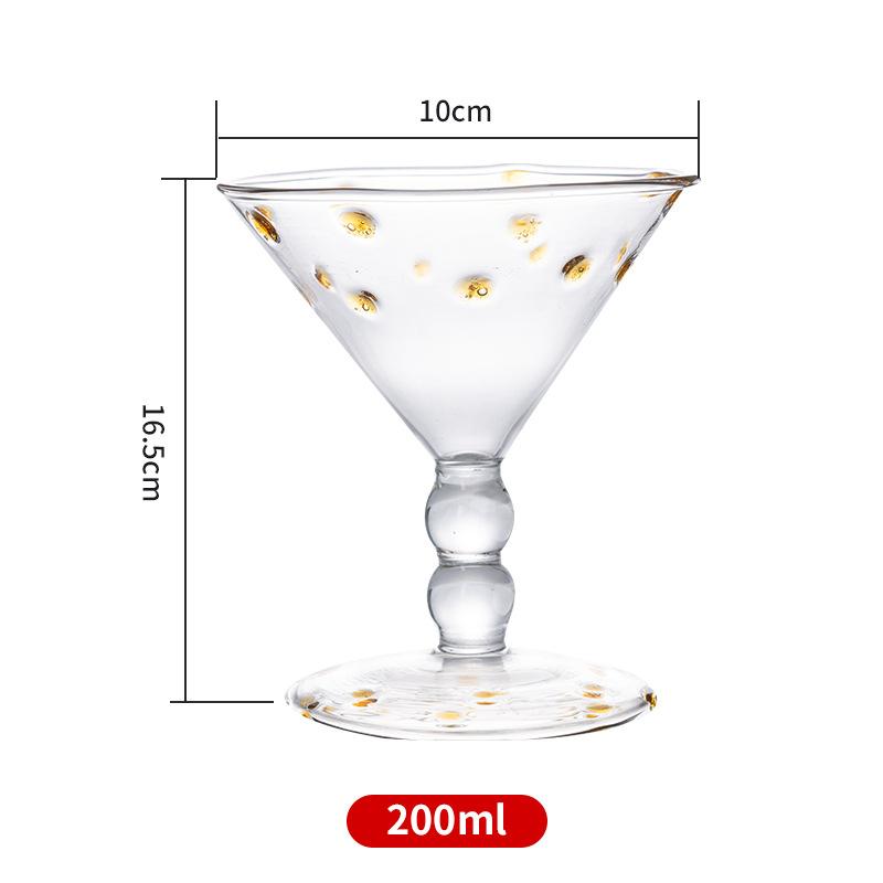 Colourful Dots Glass Hand Embellishment Gem Glass Champagne Wine Cocktail Glass Cup