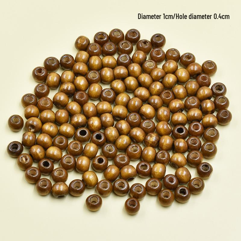 

Handmade 10MM Large Hole Maple Wood Beads - Brown Toned Barrel Beads for DIY Jewelry