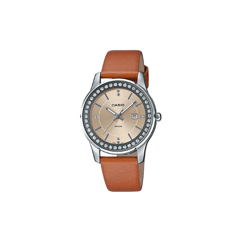 

Casio STANDARD series 50 meters waterproof quartz movement leather strap Japanese and Korean watch women s watch gold dial LTP-1358L-5A золотой