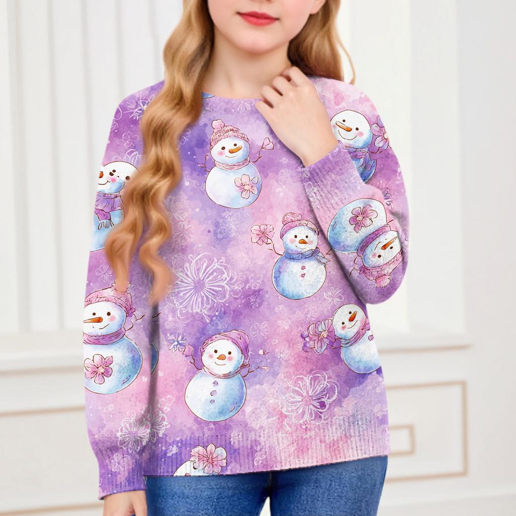 Christmas Day Sweatshirts For Children Boys And Girls Knit Sweater Cute Shirt Fall Crewneck Pullover Tops