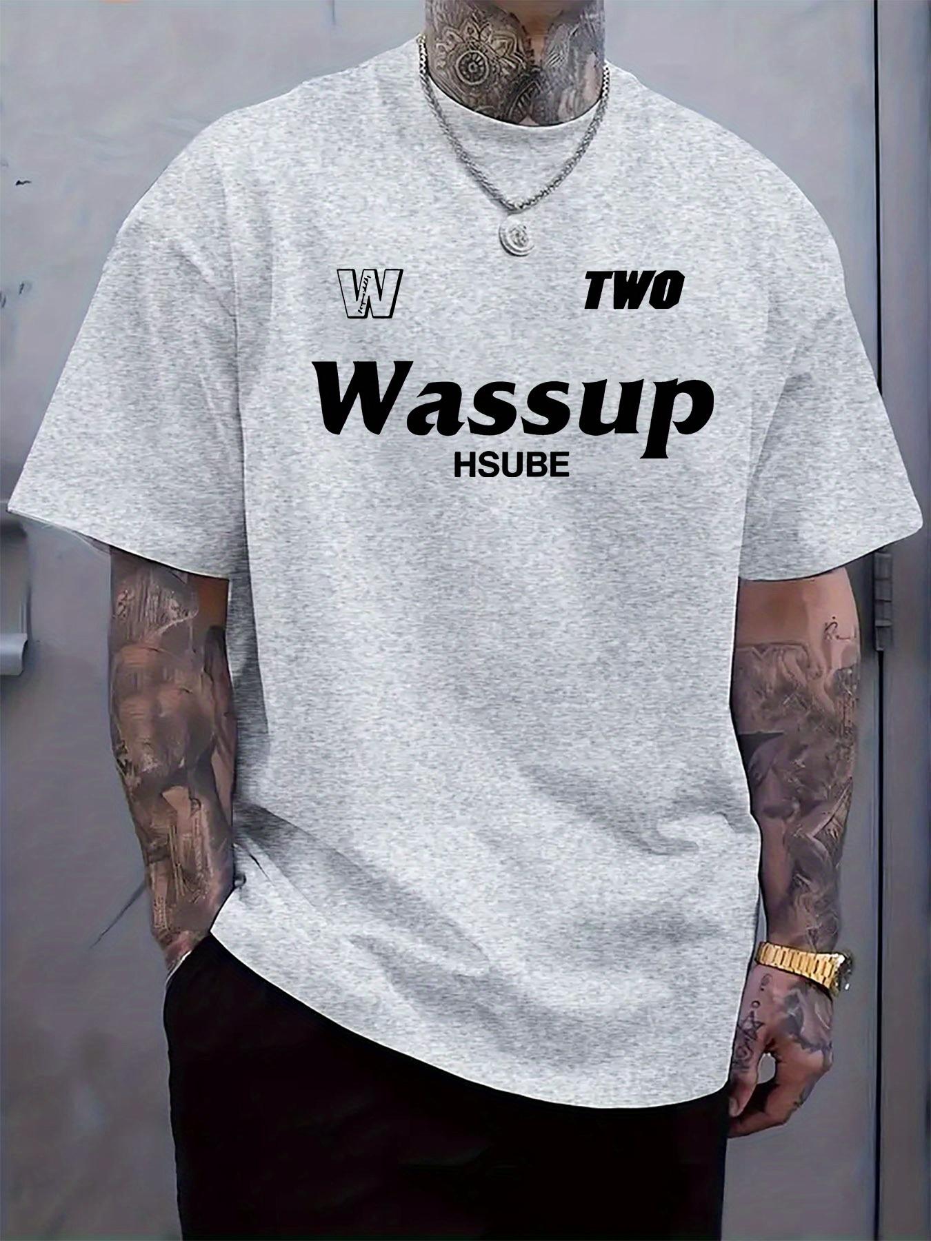 

W TWO Wassup HSUBE Graphic Print Short Sleeve T-shirt - Bold Text Design S