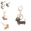 Elegant Rhinestone Dachshund Dog Key Chain Versatile Accessory For Everyday Use