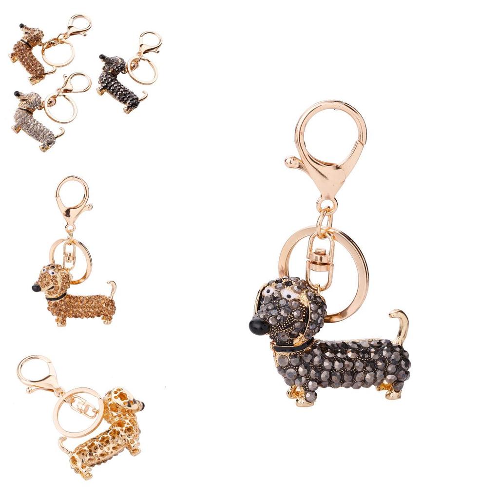 Elegant Rhinestone Dachshund Dog Key Chain Versatile Accessory For Everyday Use