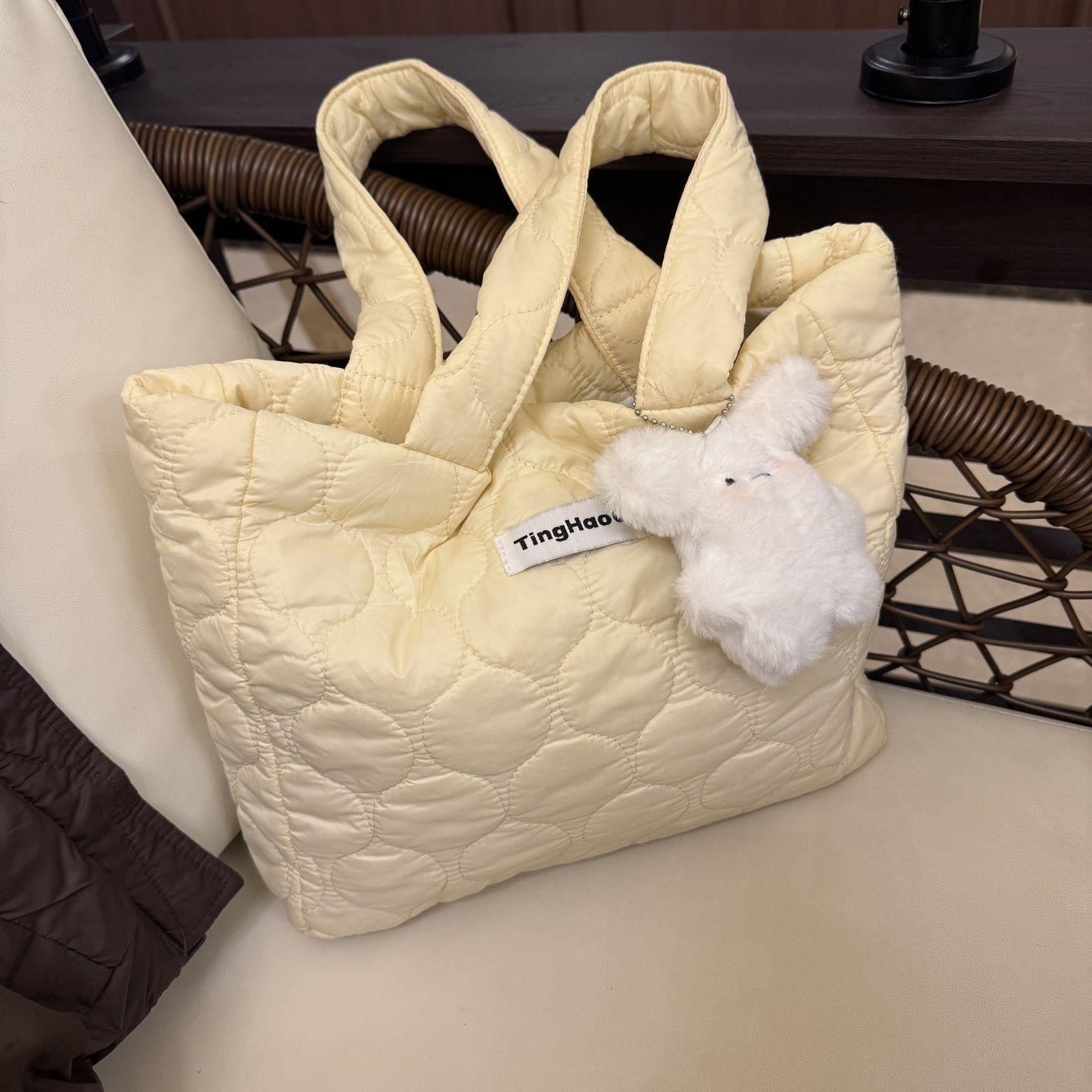 

Macaron color new bag single shoulder large-capacity delivery within days commuter tote bag underarm handbag (bare bag) жёлтый