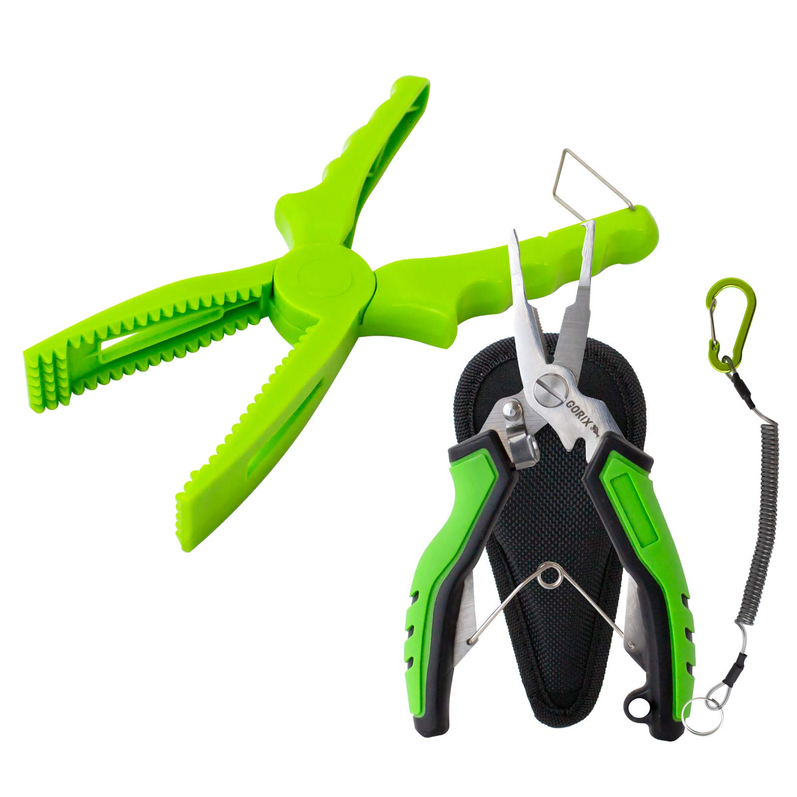 

Набор плоскогубцев GORIX для захвата рыбы и другой рыбалки, леска и страховочный трос (GFT-012 + GFT-1043) Адзинг, Морской окунь, Применения, Захват, Резка, зелёный