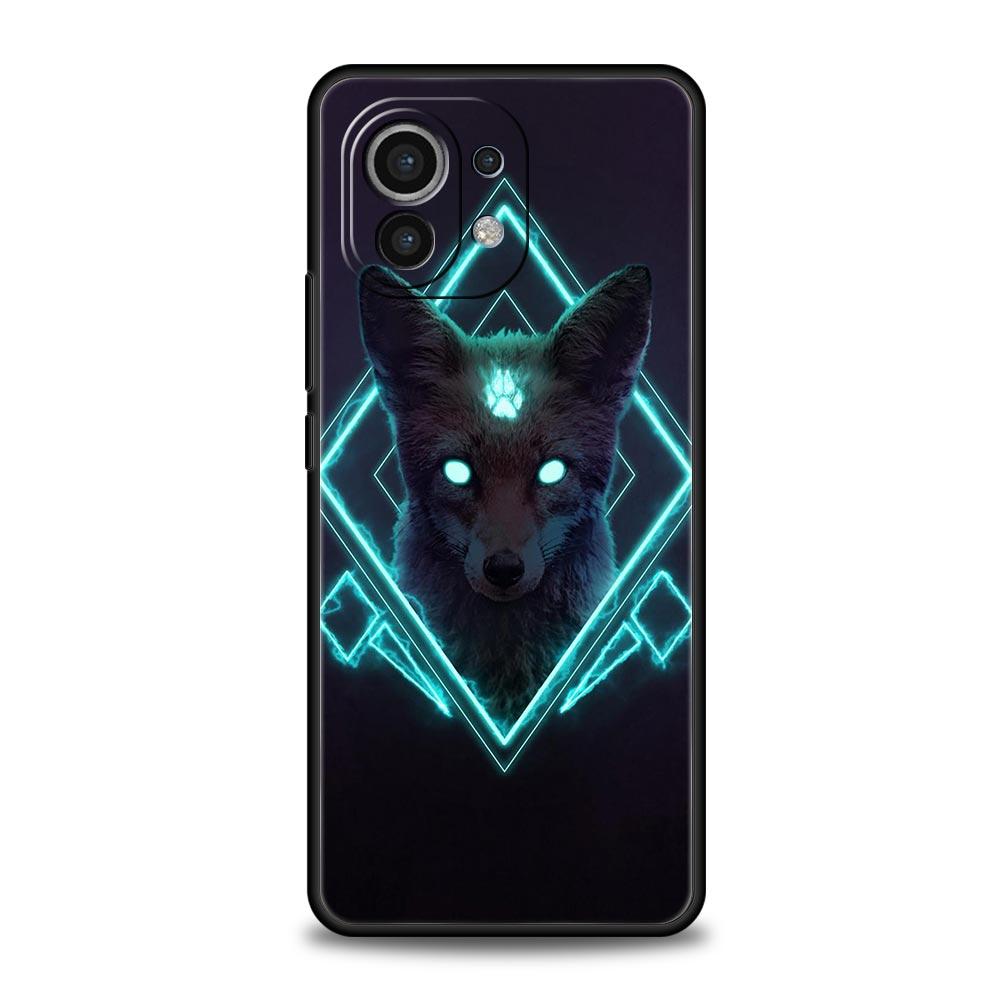 Coque de téléphone Animale Mignonne Dessin Animé Renard Pour Xiaomi Poco X3 NFC M3 M4 F4 X4 Pro 5G F3 GT Mi 12 11T 10 9T 10T Lite 11 Ultra Housse Noire