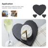 3Pcs Natural Slate Steak Plate Heart Shaped Dessert Dish Dinner Plate Food Storage Plate 15*15cm
