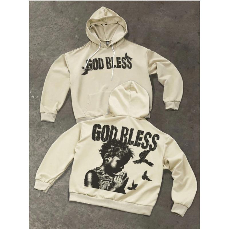 Fashion Women's Hoodies Retro Letter Graffiti Print Girl Daily Casual Pullover Spring And Autumn Long Sleeve Sweatshirt Women's Oversized Top Clothing