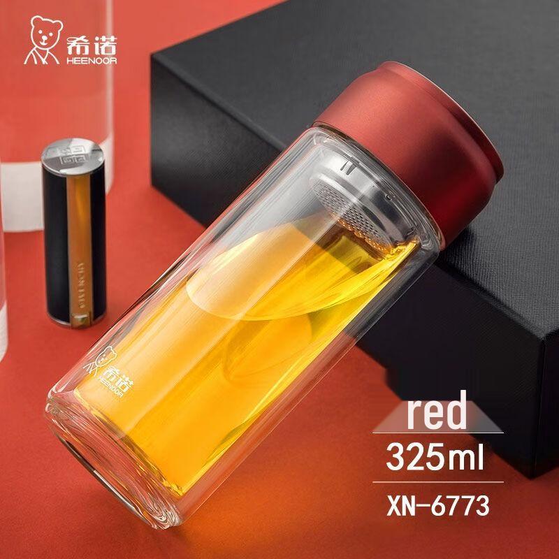 Heenoor Double-Wall Glass Tea Tumbler with Infuser