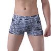 4 Pcs/L Sexy Underwear Print Short Boxers Underpants Panties U Convex Pouch for Gay