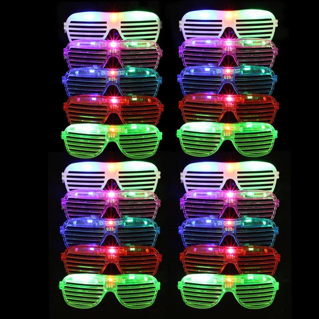 

6-24 шт. Светодиодные неоновые очки 6 неоновых цветов Светящиеся очки для вечеринок Светятся в темноте Для детей Взрослых Подарки на день рождения Игрушки Сувениры для вечеринок 6PCS