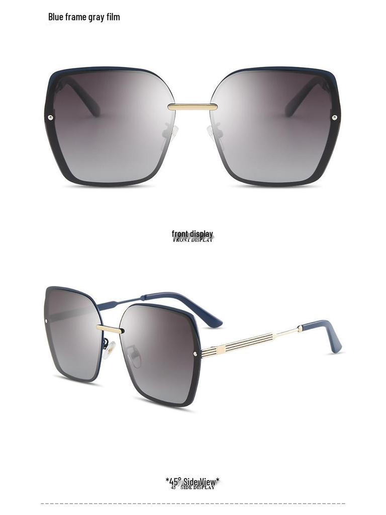 New Women's Polarized Sunglasses - Fashionable European and American Street Style Metal Trend