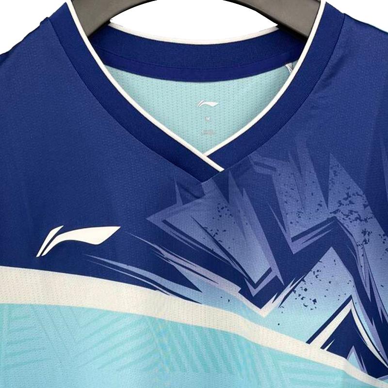 Li Ning Letní Série Provinčních Týmů Pohodlné Módní Prodyšné Badmintonové Tričko Pánské Topy AAYV023-3