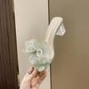 Fairy style slippers female summer outer wear 2025 new crystal thick heel pearl bow transparent high heel cool slippers