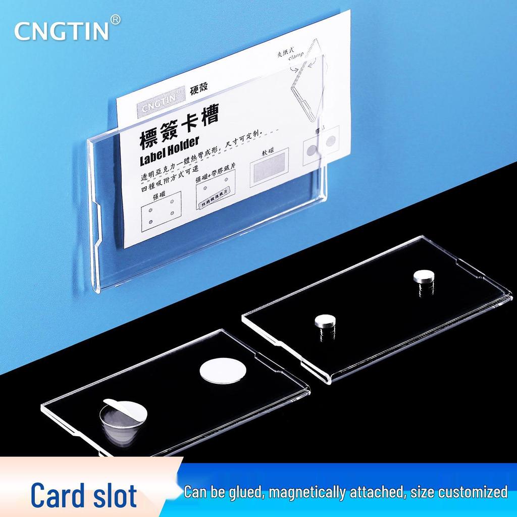 Magnetic Acrylic Label Holder with Transparent Sleeve for Shelf Price Tags
