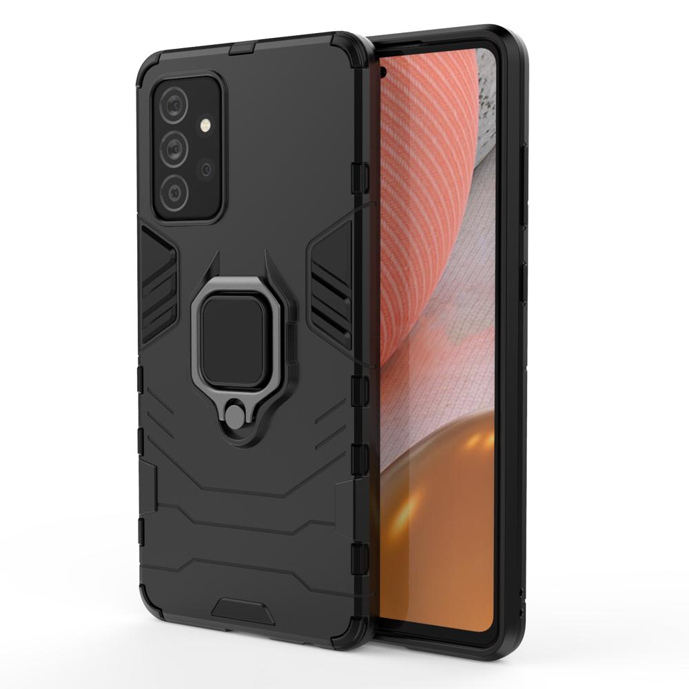 Galaxy A72 4G Hybrid Armor Case with Magnetic Stand - Black