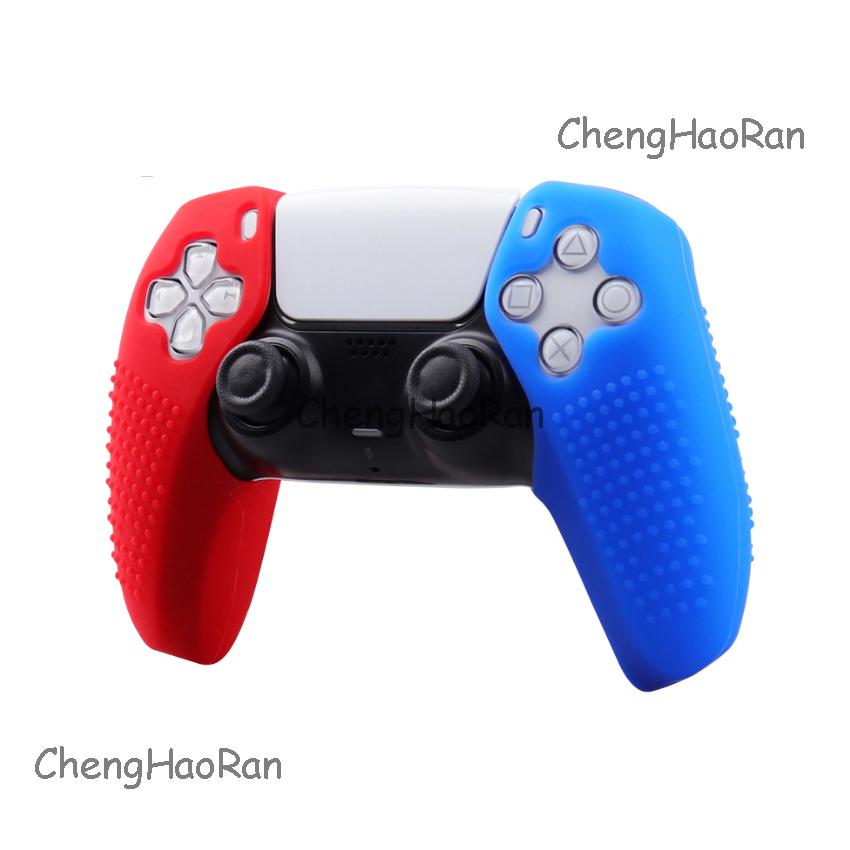 ChengHaoRan For PS5 Split Silicone Case Sleeve with Antiskid Particles for PS5 Controller Cover Skin Silicone Case