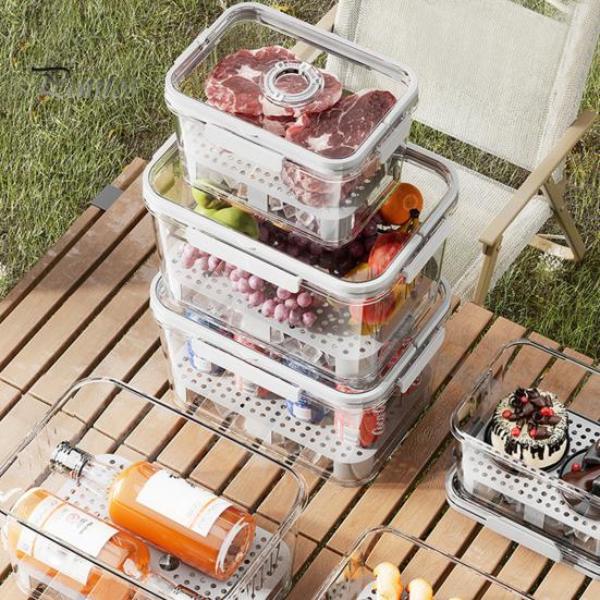 2300/5500ML Airtight Crisper Box with Time Recording Disk Reusable Food Storage Container Fruits Vegetables Loaf Keeper Box for Kitchen Counter