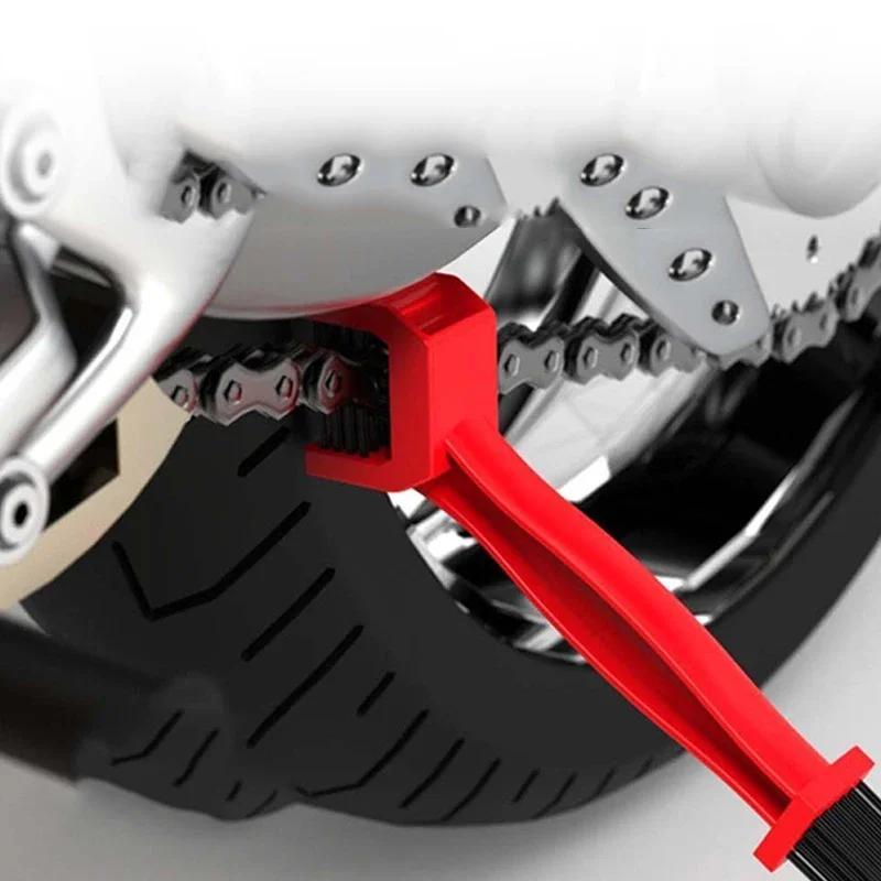 1PC Motorbike Chain Brush Plastic 3-sided Square Head Brush Motorcycle Brush Cleaning Chain Outdoor Scrub Road Care Tools