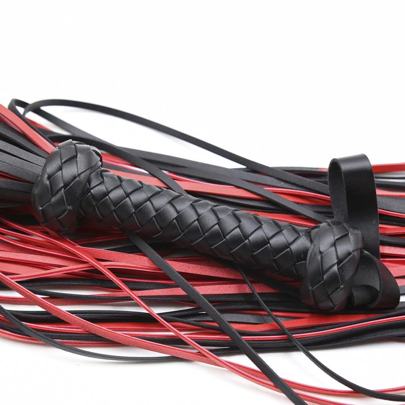 Faux Leather Pimp Whip Racing Riding Party Flogger Queen Black Riding Whip