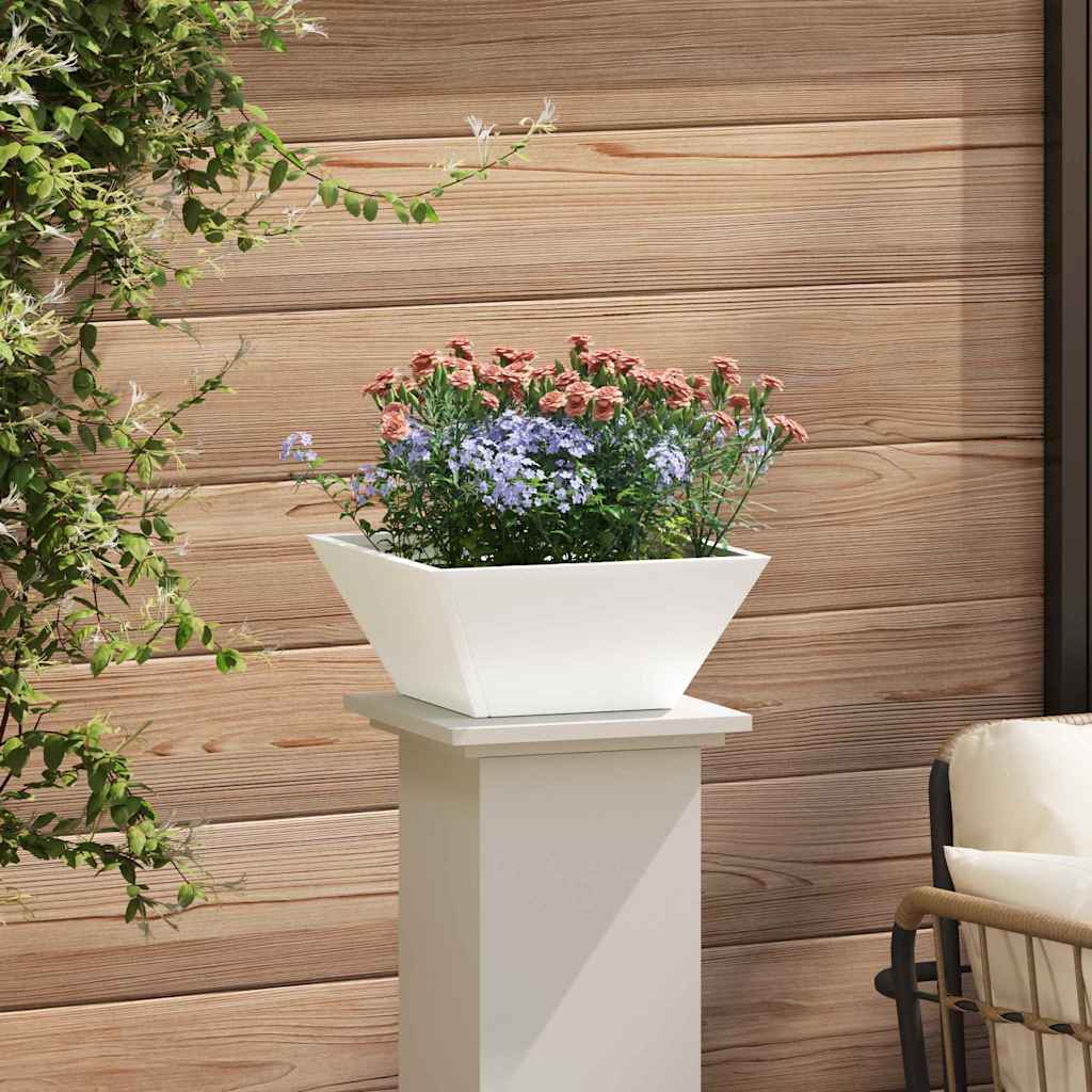 Garden Planter White 35 X 35 X 15 Cm Cold Rolled Steel
