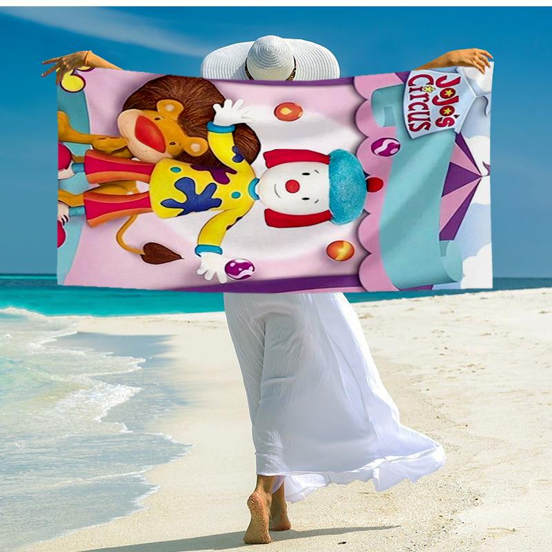 Ultra-Soft Beach Towel with JoJo's Circus Theme,Ideal for Pool - Camping, Diving - Perfect Travel Essential, Vibrant Beach Towel.