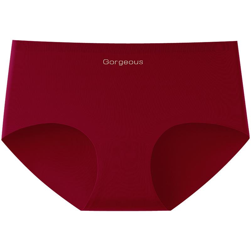 Women Spring and Summer 10A Antibacterial Crotch No Hip Yoga Fitness No Scar in The Waist Triangle Briefs M красный