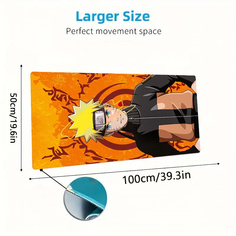 Naruto Uzumaki Mouse Pad, Large Gaming Desk Mat, Non-slip XXL Mousepad for Laptop & Tablet, Mini PC Playmat with Stitched Edges