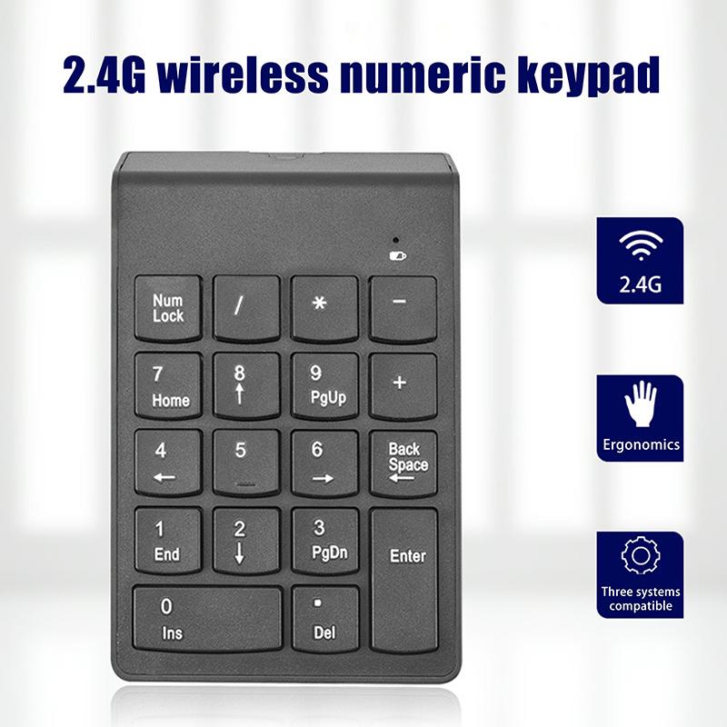 Slim Wireless Mini Usb Numeric Keyboard 2.4G Digital Keyboard 18 Keys For Accounting Teller Bank