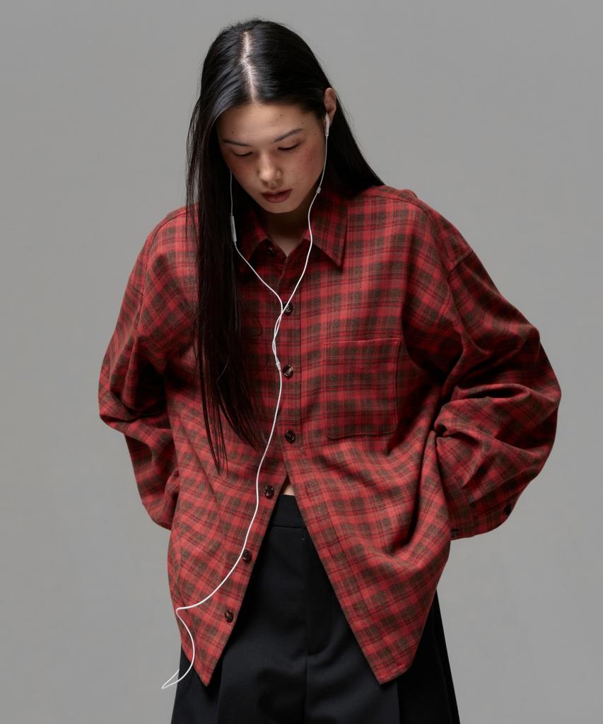 Ira Unisex Vintage Check Shirt - Red