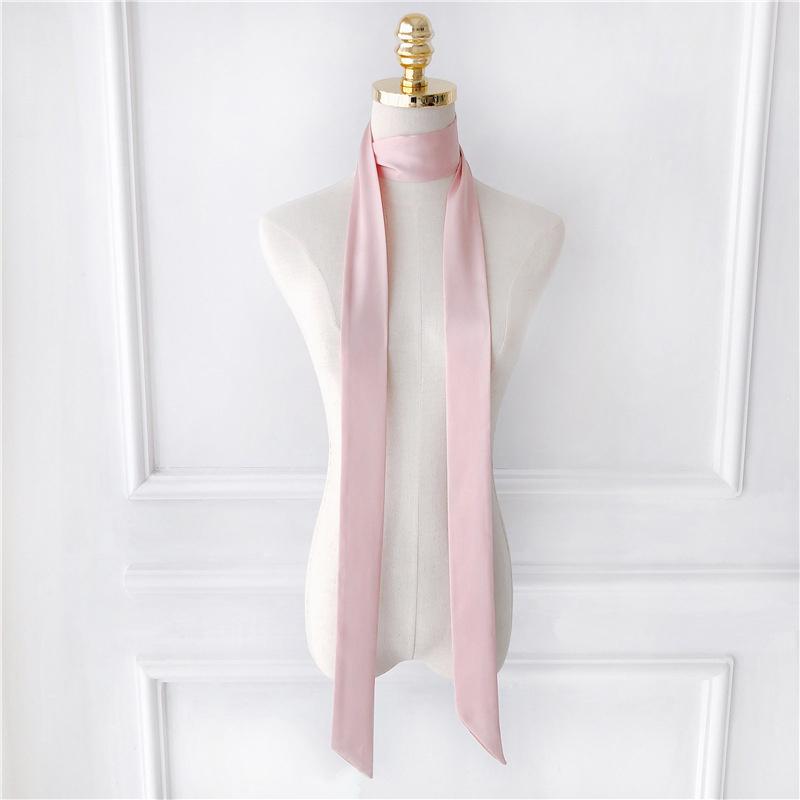 5X200Cm Satin Silk Narrow Scarf Neckerchief Solid Neck Scarves Long Silk Thin Scarf Head Neck Hair Band Bag Ribbon Headbands Diy