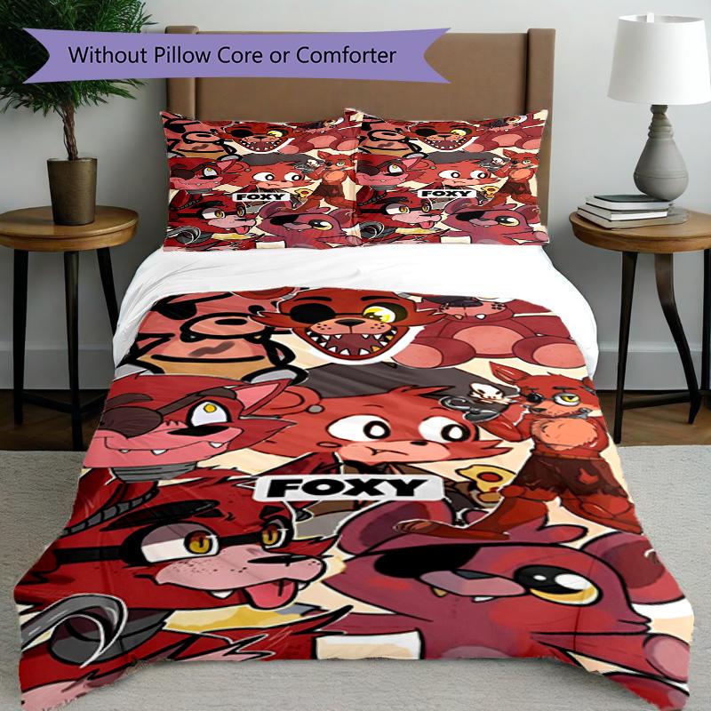 Set copripiumino 3 pezzi (1*Copripiumino + 2*Federe, Senza Nucleo), Set Biancheria da Letto Stampato Five Nights at Freddy's, Decorazione Camera da Letto, Per Tutte le Stagioni, Regalo di Compleanno