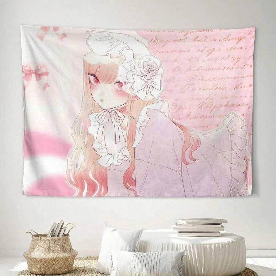 Anime tapestry Marin Kitagawa pastel pink 75x100