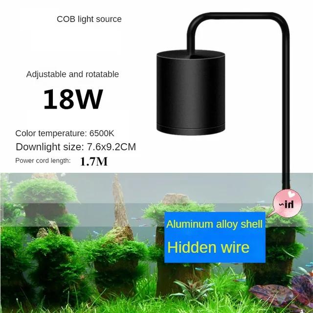 Lumină Acvariu LED Acvariu Lampă Plante Acvatice Lampă Acvariu cu Iarbă Lumină cu Clips Iluminare Spectru Complet Plante Accesorii Creștere 12W/18W