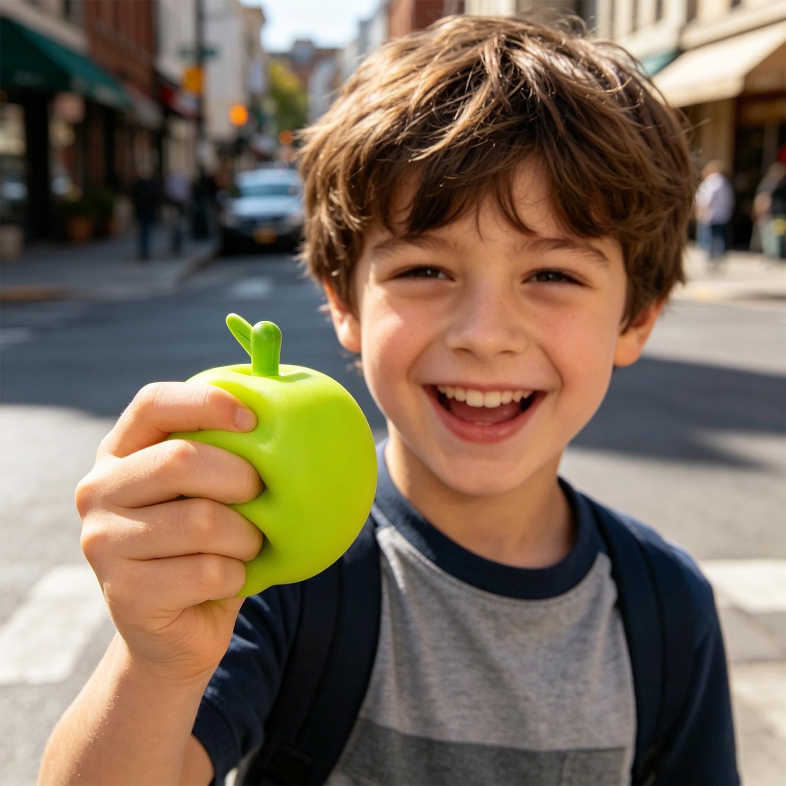 

Apple Shaped Stress Relief Toy Squeeze Ball Soft Flexible Material Sensory Fidget Toy for Kids and Adults with Packaging Suitable for Ages 3 and Up One Size зелёный