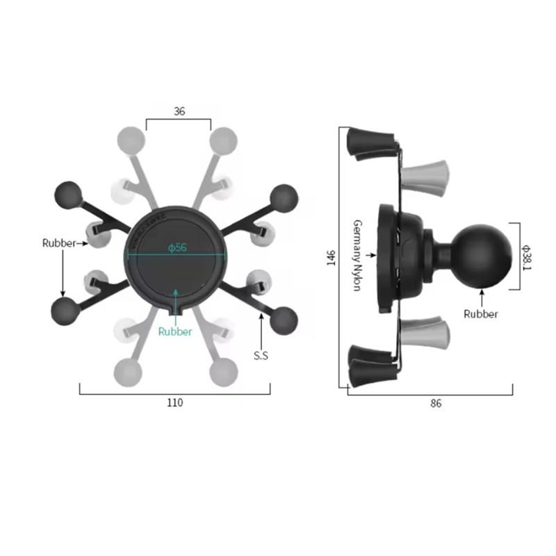 Phone Holder Adapter with 1"or 1.5"inch ball for Apple 15W MagSafe for ram  Mounts X-Grip