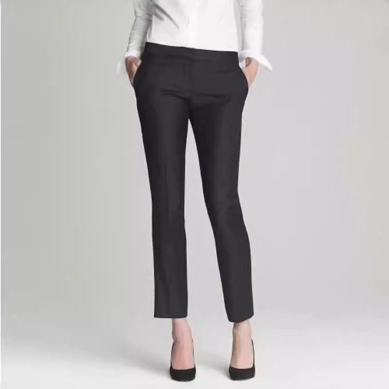 

Распродажа Европейский и американский экспортный товар JC Камвольная шерсть 120S Брюки до щиколотки Заниженная талия Женские брюки для костюма Маленькие зауженные брюки Черные Black(Big Sale does not return) 0(Small)