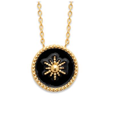 [Q8159] - Gold Plated Necklace 'Cléopatra' Black Gold (star) - 15 Mm