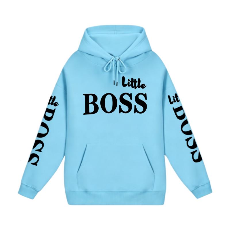 Trendy Kids' Letter Print Hoodie - 'Little Boss' Spring/Autumn Casual Sweatshirt for Boys & Girls