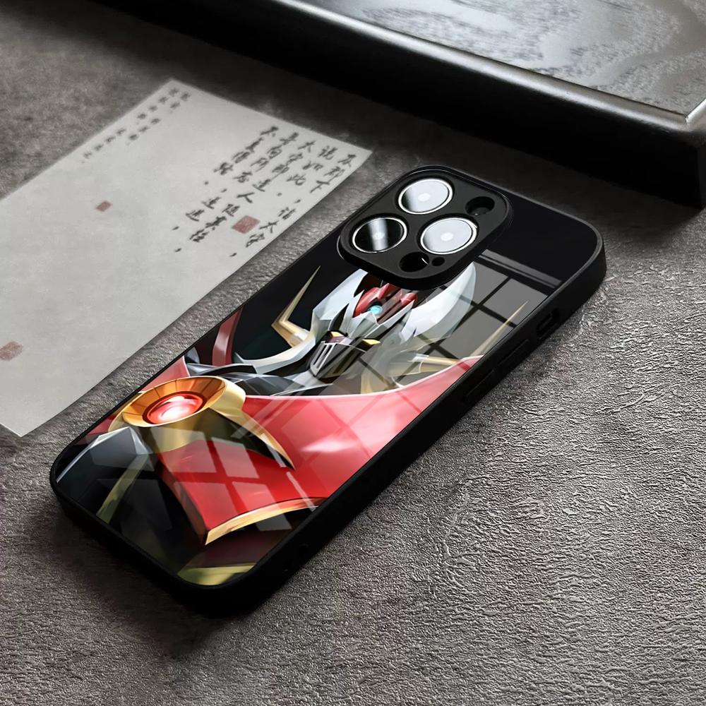 UFO Robot Goldorak Phone Case For IPhone 16 Pro Max 15 Plus 14 Pro 12 11 13 Mini X XR XS Max 8 7 Plus SE Glass Cover