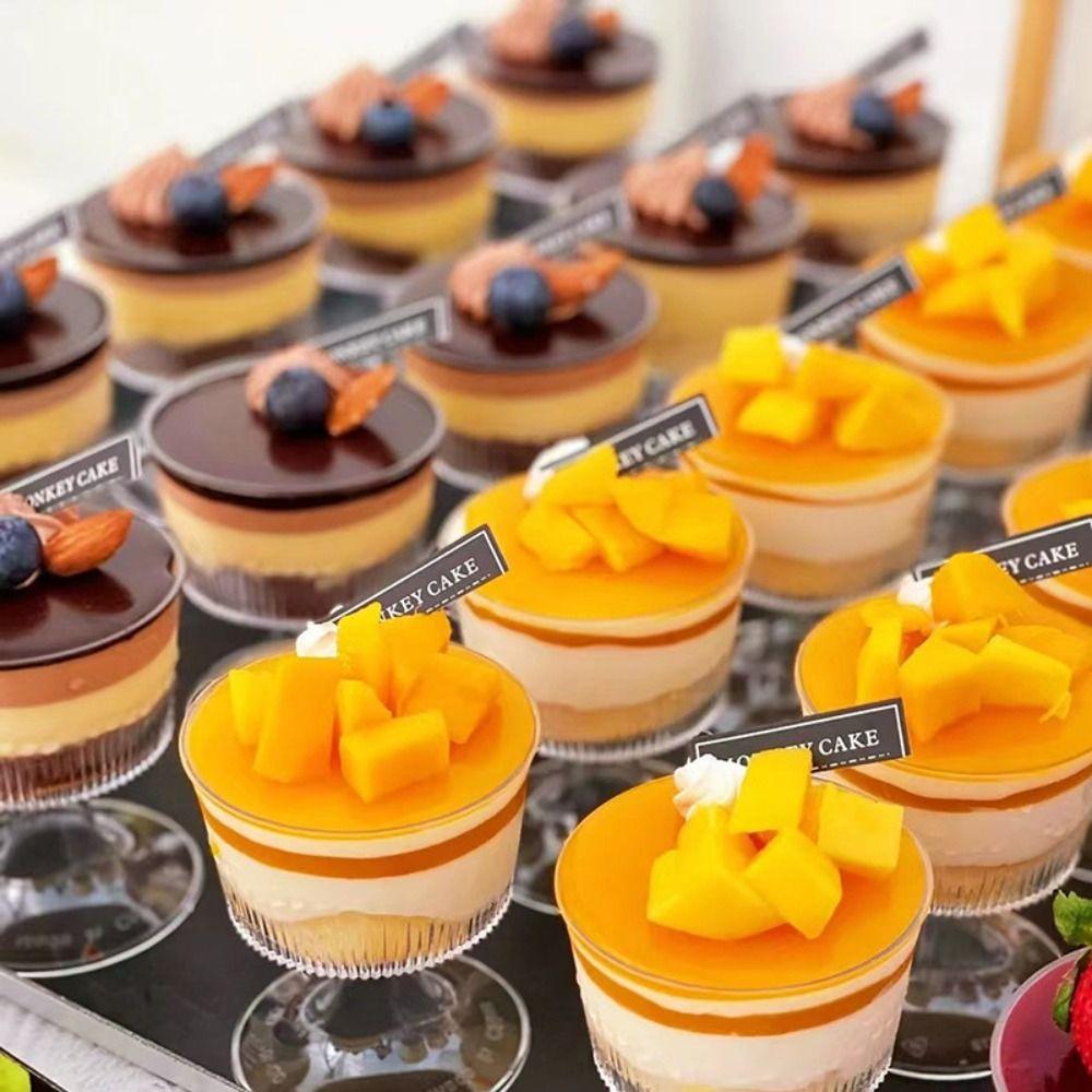 10pcs Elegant Mousse Cup Plastic Pudding Cup Party Supplies Disposable Dessert Cups  New Year