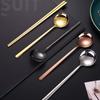 Tableware Dinnerware Spoons Chopsticks Stainless Steel Soup Spoon  for Student Home Kitchen Office