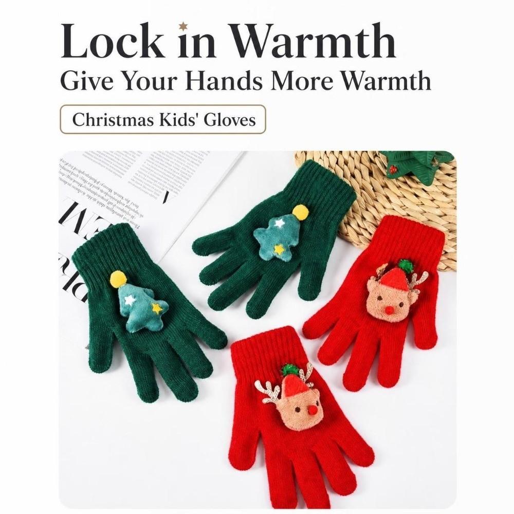 5-12Years Old Warm Children Mittens Christmas Knitted Gloves Fashion Kids Winter Gloves Toddler