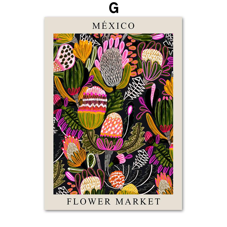 Flower Market London Paris Libon Abstract City Poster And Prints Wall Art Canvas Painting Hotel Bar Pictures Living Room Decor