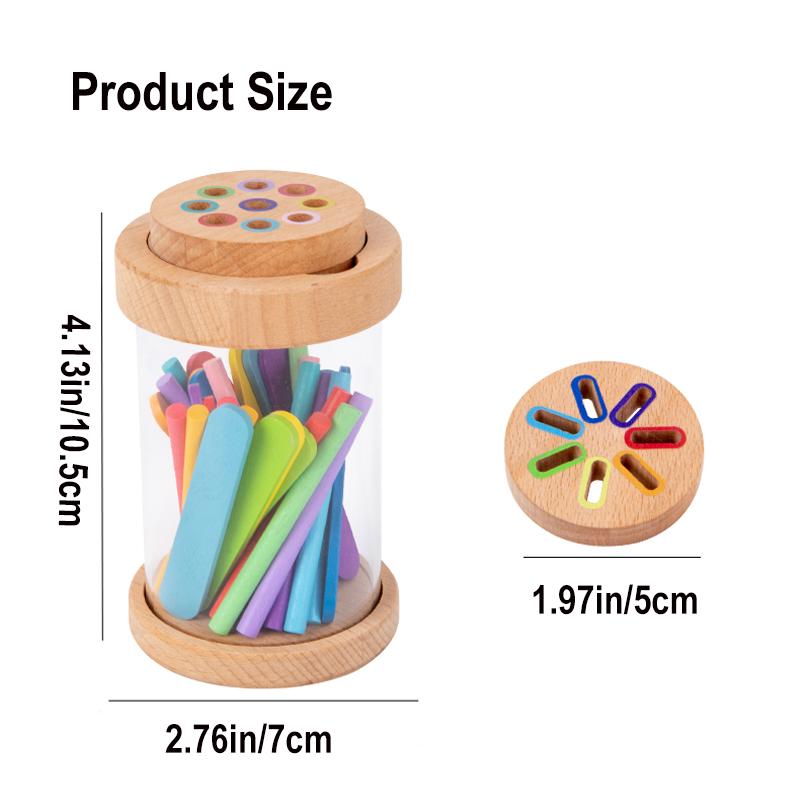 2 In 1 Color Sorting Game, Multicolored Sticks Toys,Color Classification Cup With Transparent Acrylic Cup Body And 2 Cup Lids