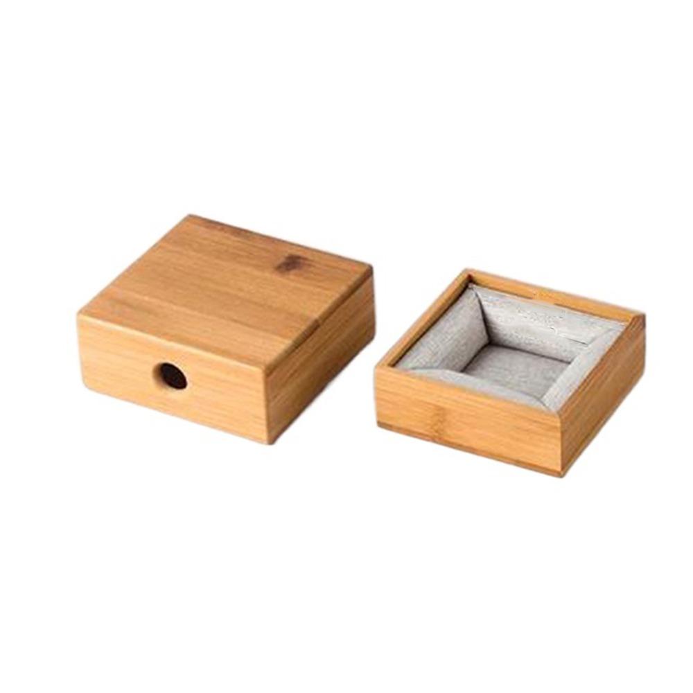 

Деревянная шкатулка для украшений с одним отделением, ящик для демонстрации браслетов из натурального бамбука, настольная Small Lined