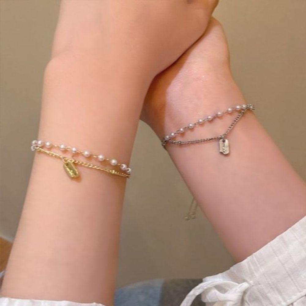 

Double Chain Daily Pearl Mini Classic Bracelet gold