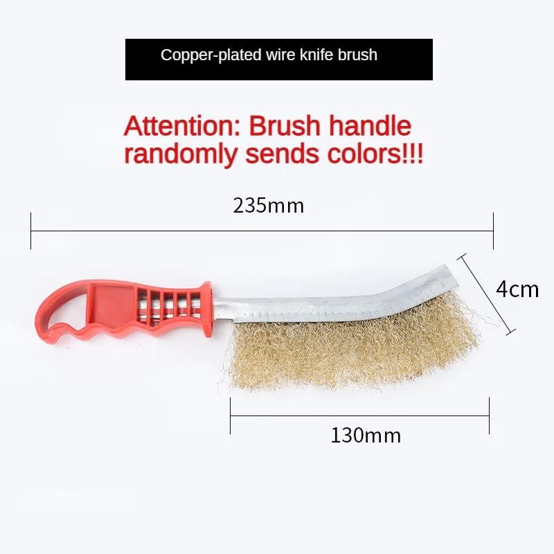 

9 copper platingOutdoor Stainless Steel BBQ Brush With Wire Bristles, Suitable For Cleaning BBQ Grill /Picnic,Camping