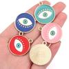 5pcs/lot Round Enamel Charms Single Face Eyes Pendants DIY Gift Accessories Necklace Bracelet Earrings Alloy Pendants Wholesale