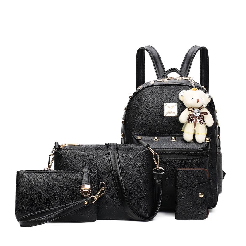 Women's Bags Fashion Backpack Four-piece Set Shoulder Crossbody Handbag